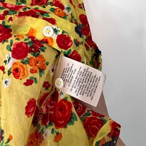 Postmark Anthropologie Floral Lemon Drop Top - Picture 10 of 10